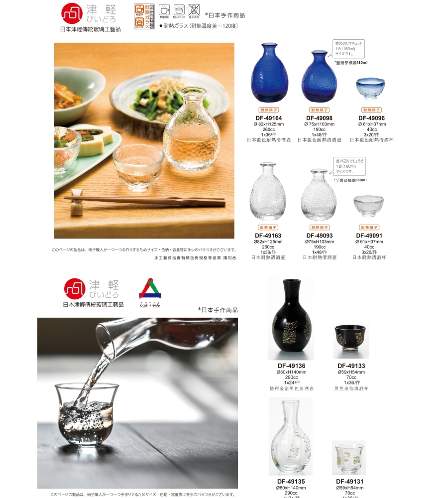 日本津輕 手作藍色耐熱清酒壺-190ml/1入