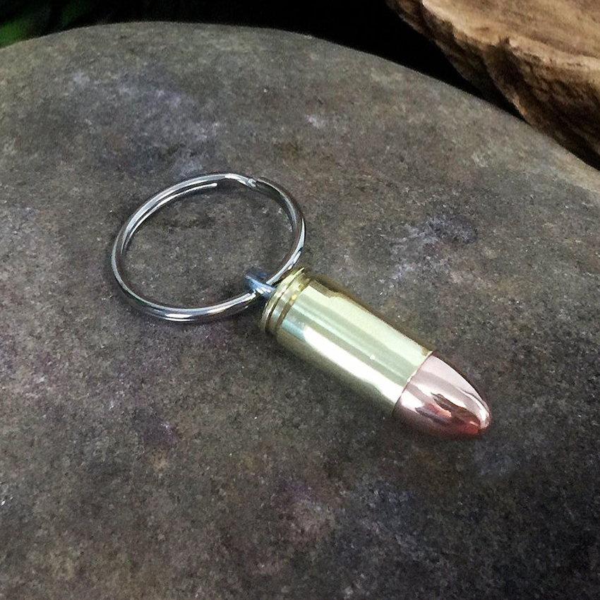 美國 Bullet - 9mm 手槍子彈鑰匙圈（黃銅）