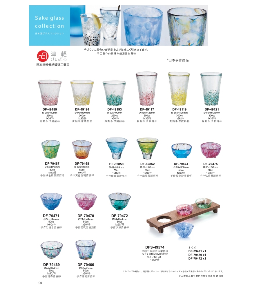 日本津輕 手作彩色清酒杯/1入