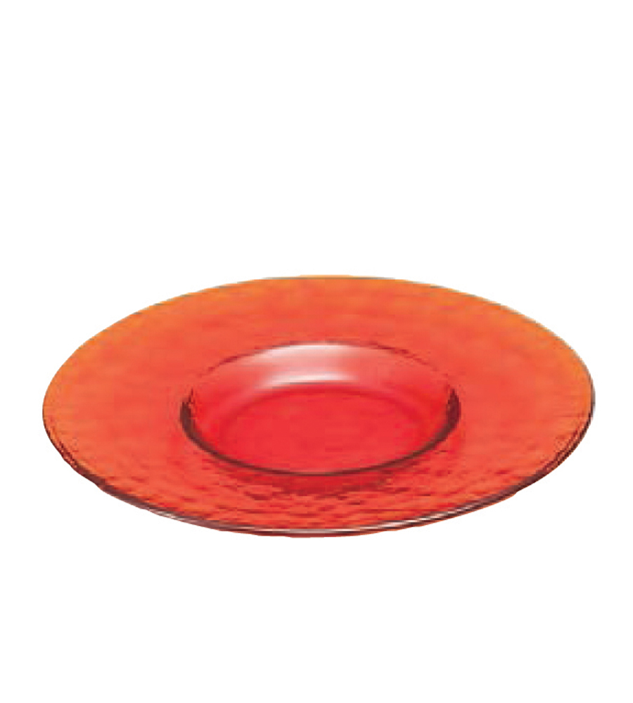 日本DOUBLE F 北洋硝子手作寶石紅琉璃盤-230mm/1入