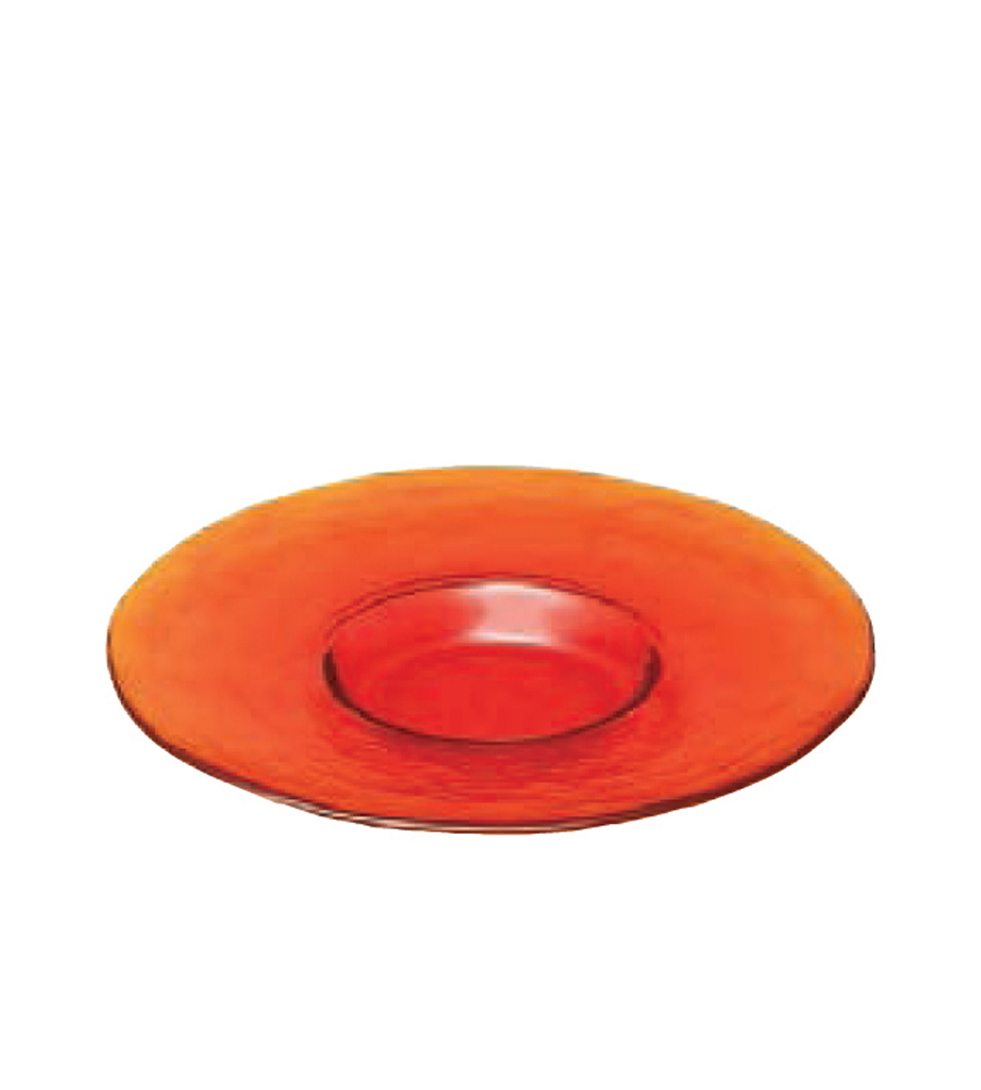 日本DOUBLE F 北洋硝子手作寶石紅琉璃盤-200mm/1入