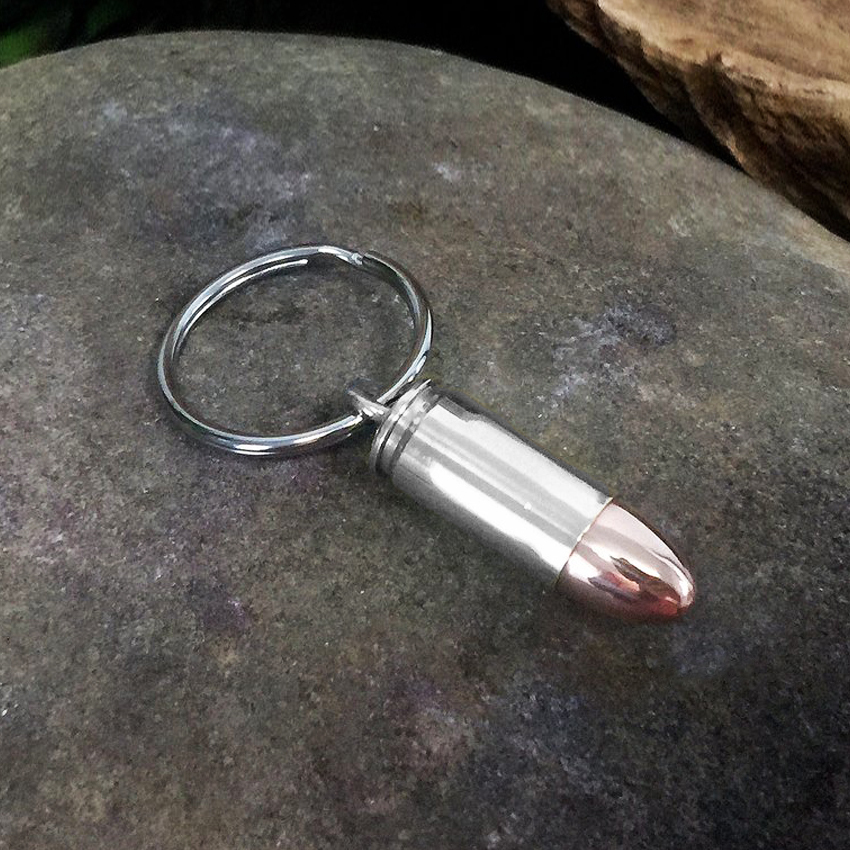 美國 Bullet - 9mm 手槍子彈鑰匙圈（銀）