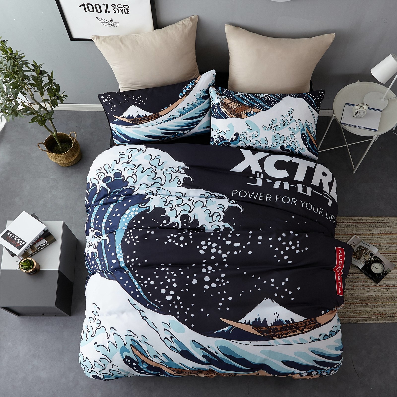 旭日海浪四件套床包組-雙人(兩用被)