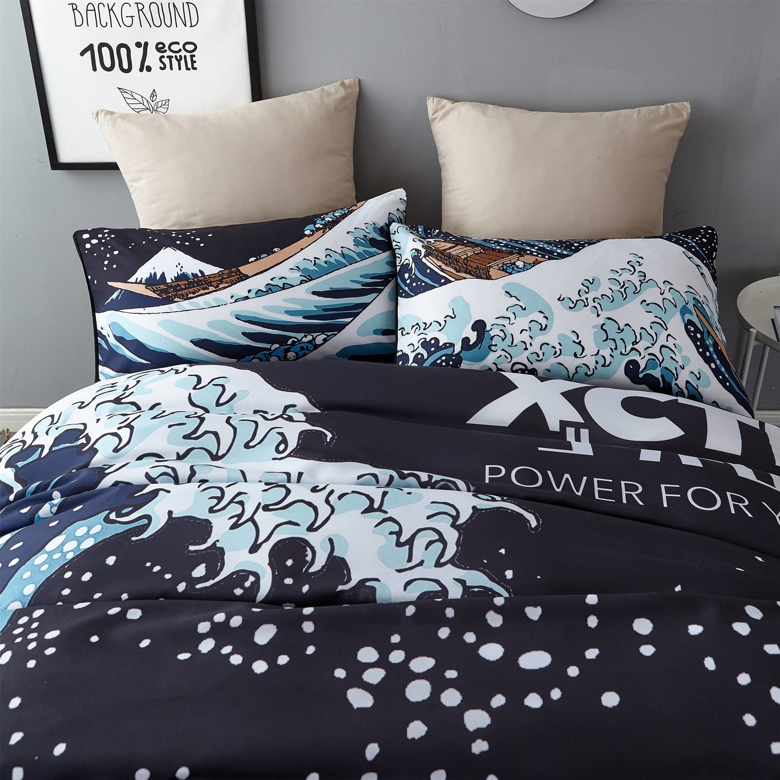 旭日海浪四件套床包組-雙人(兩用被)