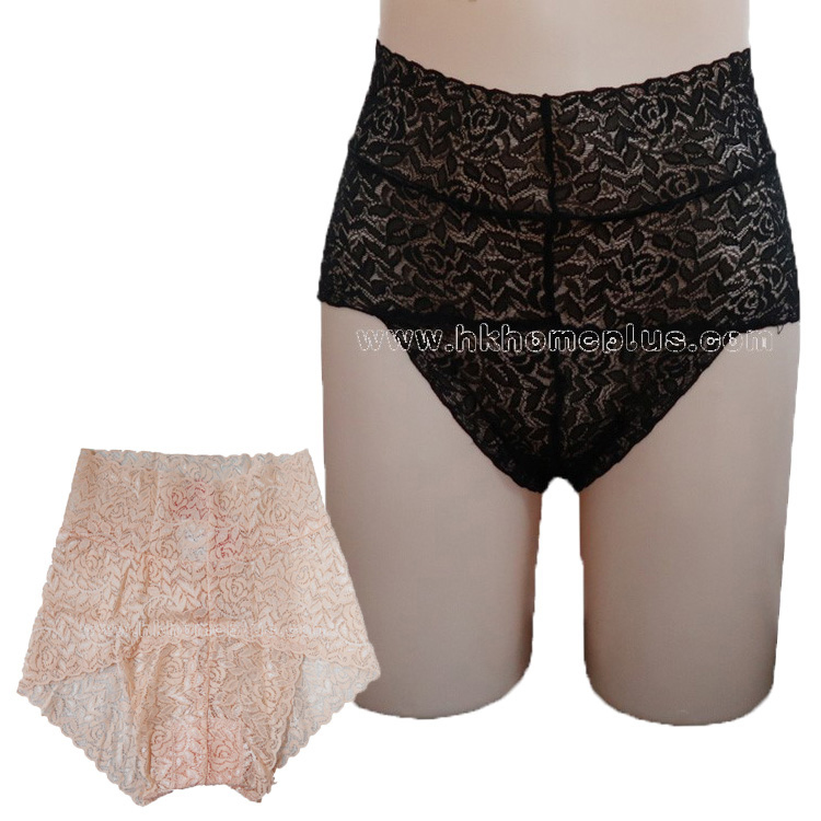 4條裝 JOY: 高腰喱士通花內褲 F/XL