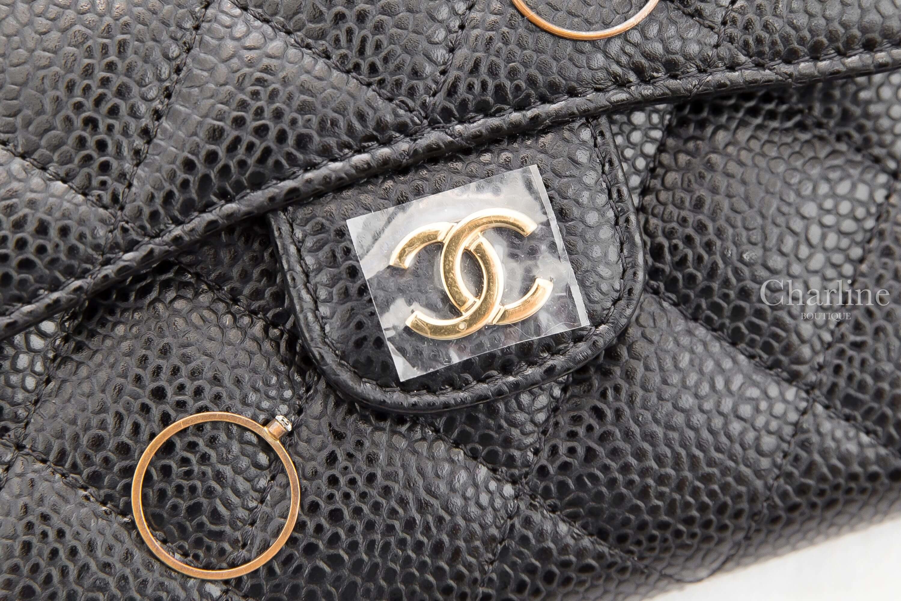 Chanel Classic Small Flap Wallet 黑色金CC酒紅內裡荔枝菱格紋三折短夾