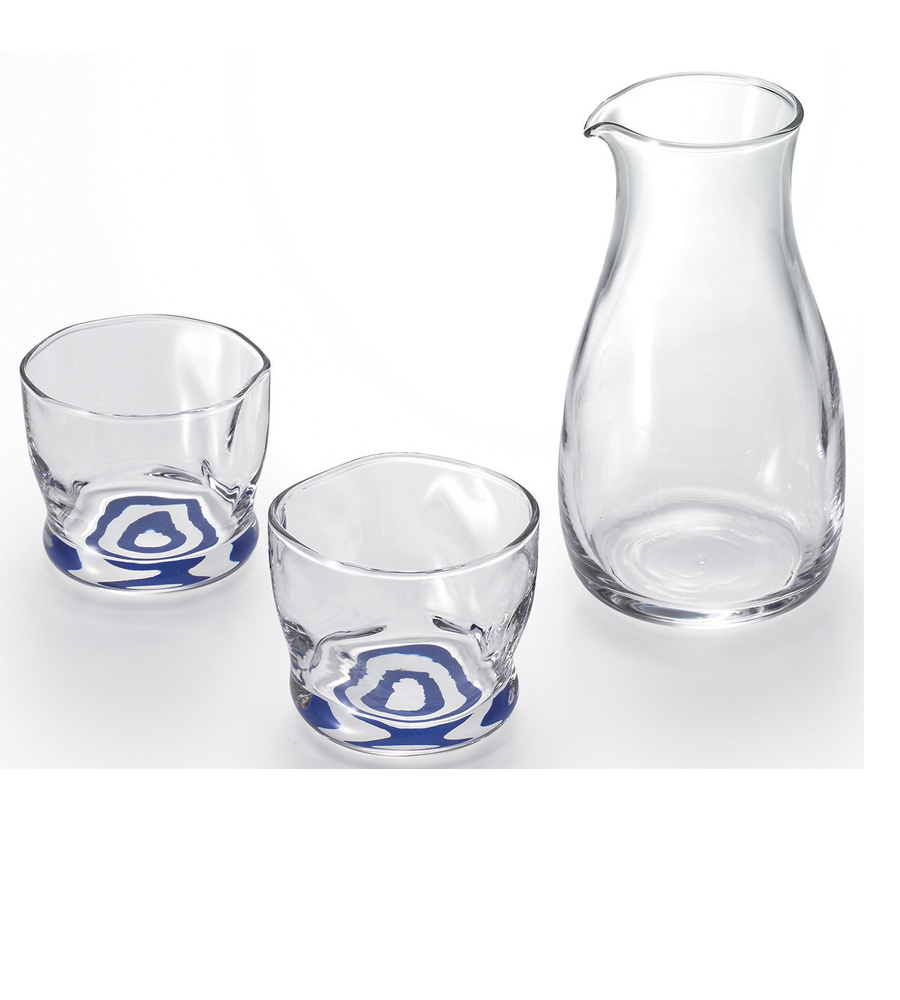 ADERIA 日本蛇目清酒壺杯組(一壺二杯禮盒組)/1組