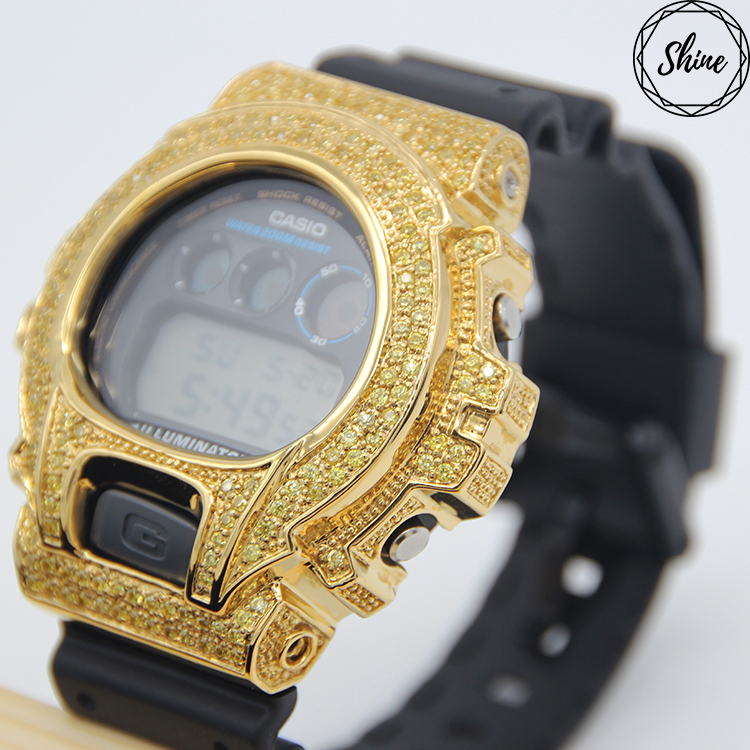 DW-6900 客製 金X黃閃石金屬錶殼