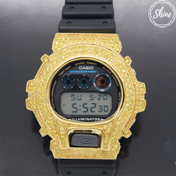 DW-6900 客製 金X黃閃石金屬錶殼