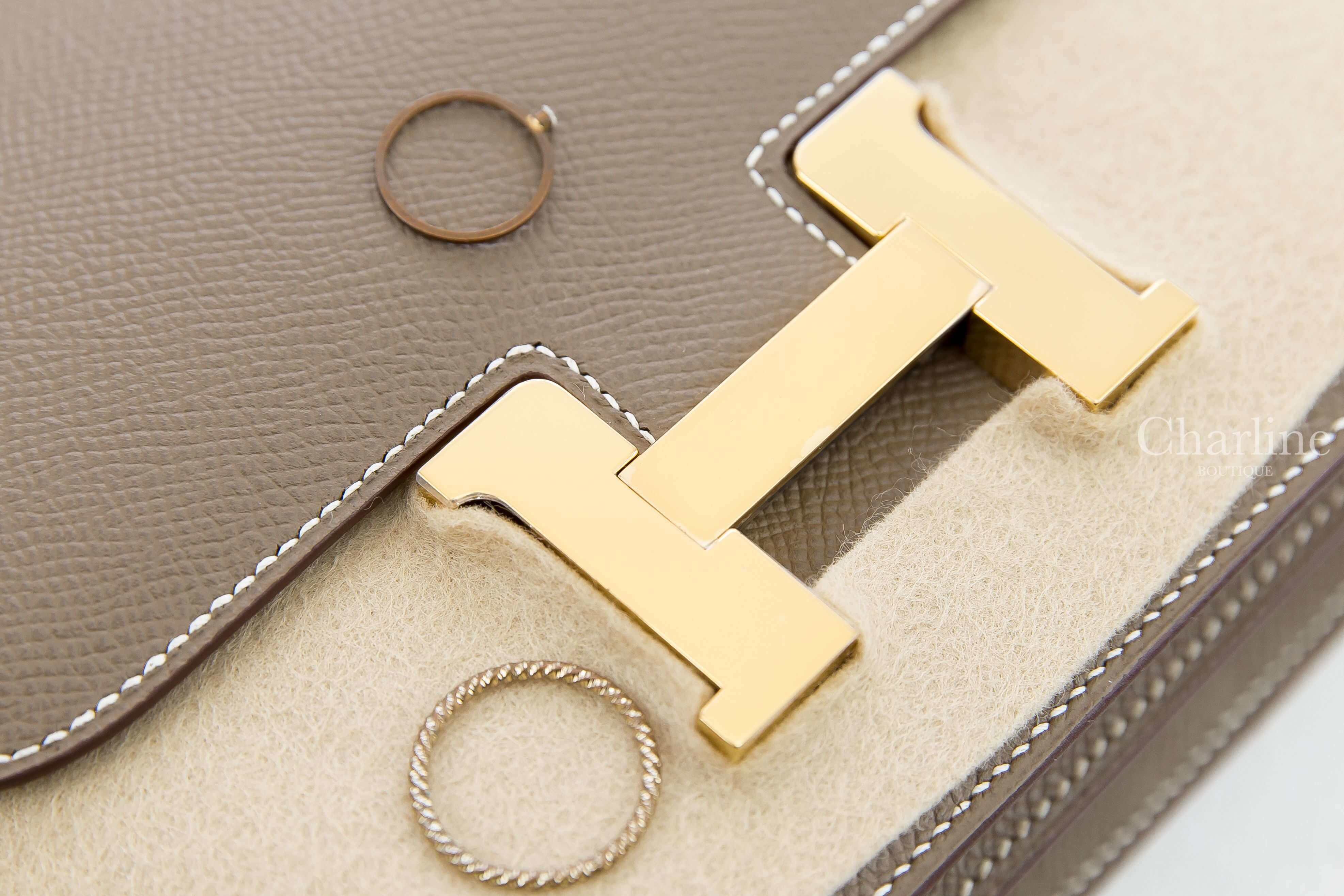 Hermès Mini Constance III 18cm 18 Etoupe Epsom 大象灰金釦