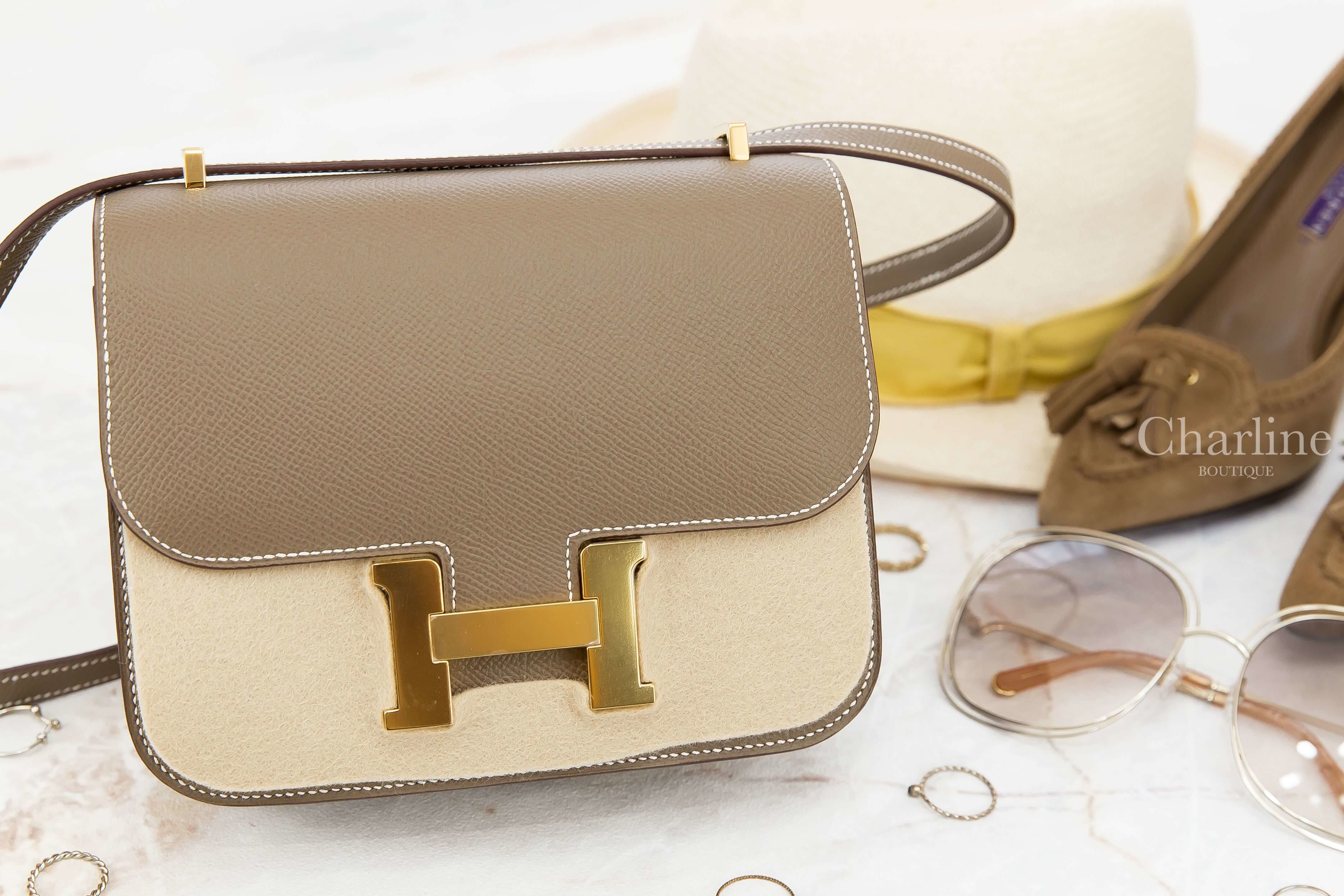 Hermès Mini Constance III 18cm 18 Etoupe Epsom Z刻大象灰金釦-Charline Boutique 精品代購