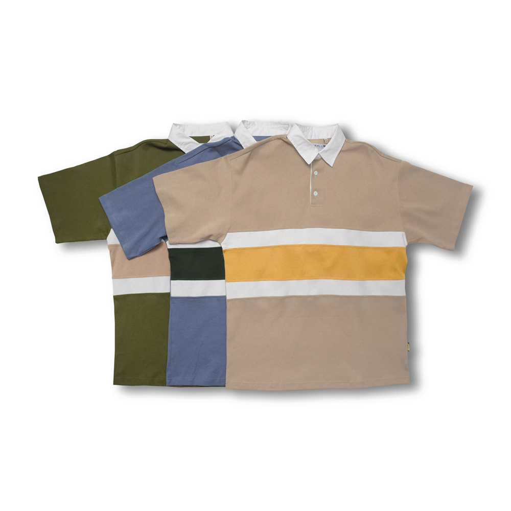 撞色大條紋POLO衫