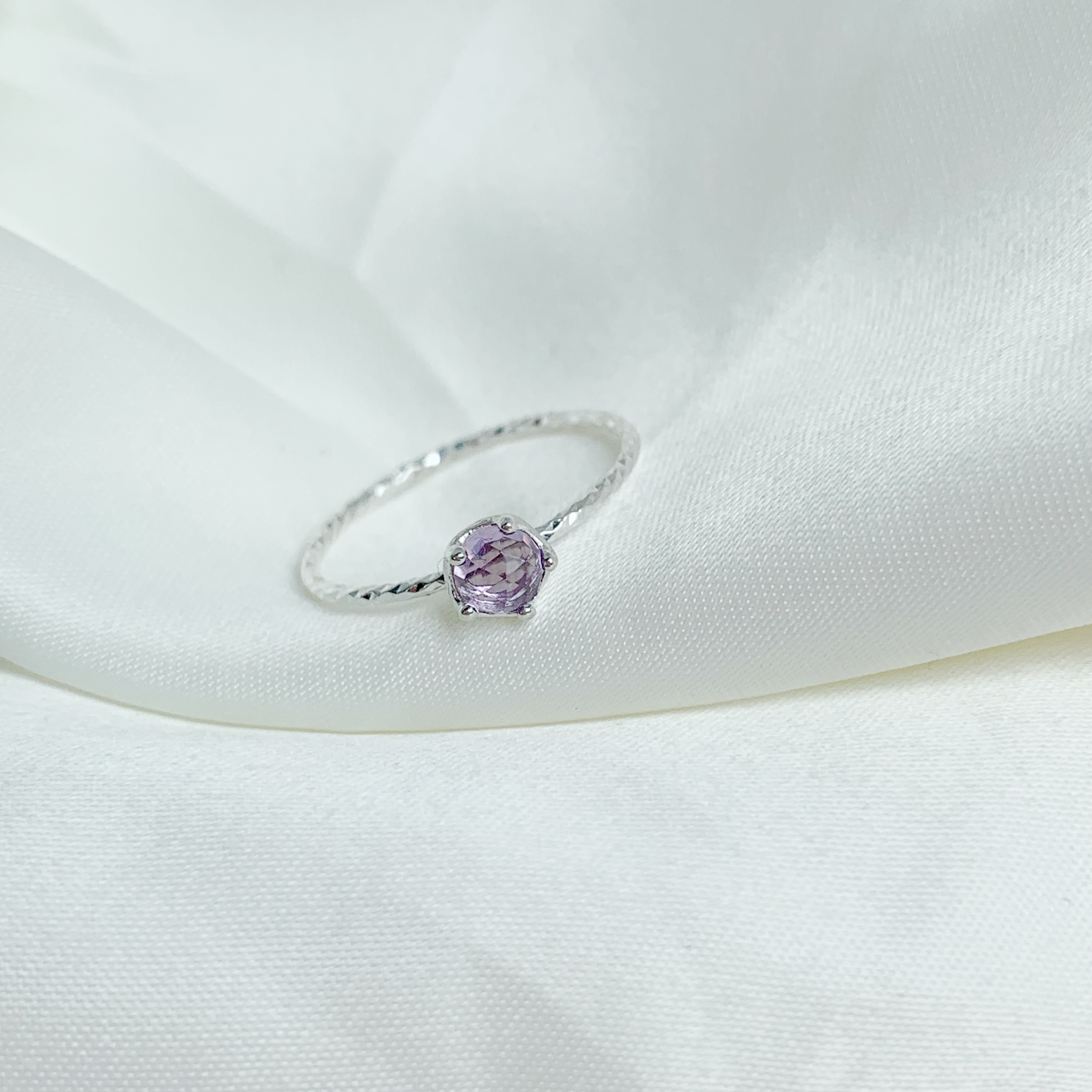 小皇冠紫水晶細戒-銀