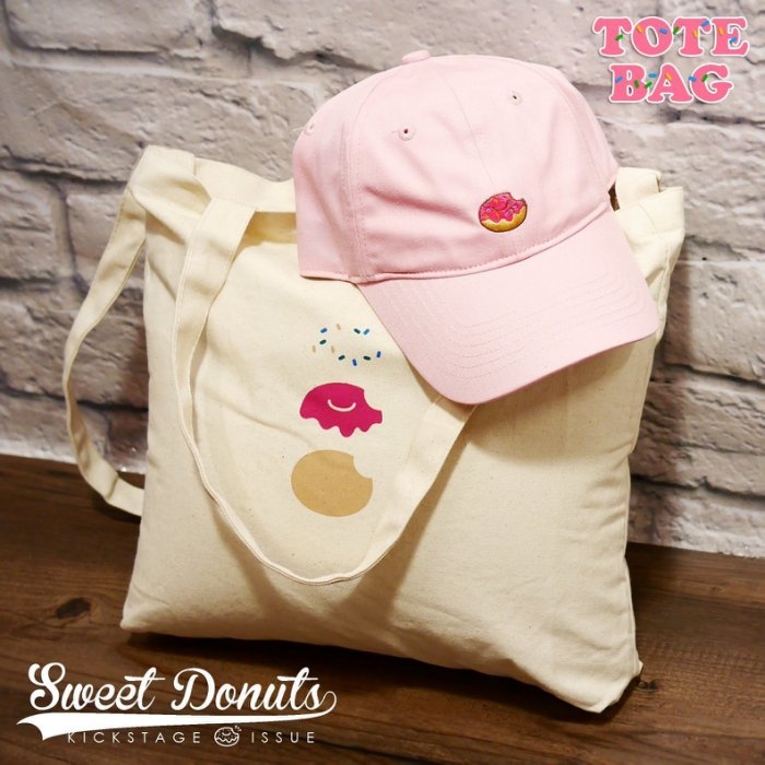 KICKSTAGE SWEET DONUTS TOTE BAG甜甜圈 手提 肩背 兩用 帆布袋 托特包【KS024】