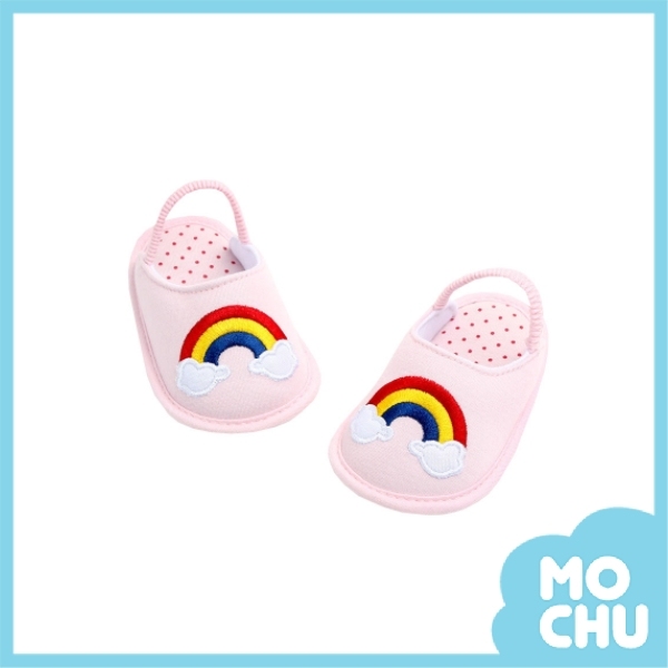 粉彩虹雲學步涼鞋