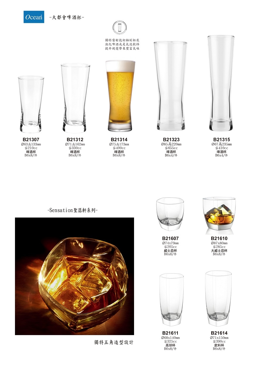 Ocean 大都會啤酒杯-410ml/1入