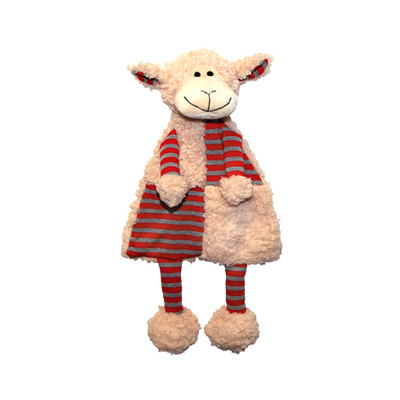 美國Patchwork-犬用啾啾玩具 紅白條紋羊咩咩18吋