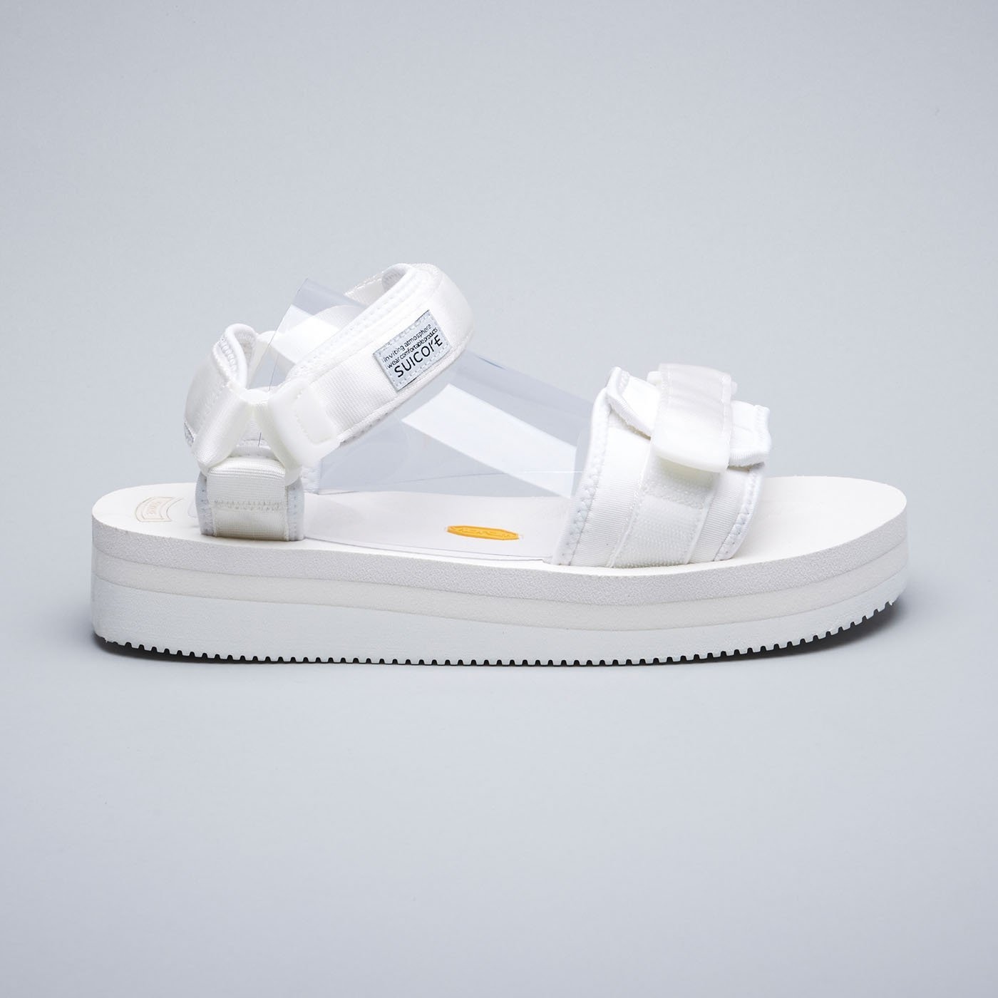 [出清商品售出無退換] SUICOKE CEL-VPO OG-064VPO 白色 兩線 厚底 涼鞋 魔鬼氈 黃金大底 VIBRAM【SK22064VPOWH】