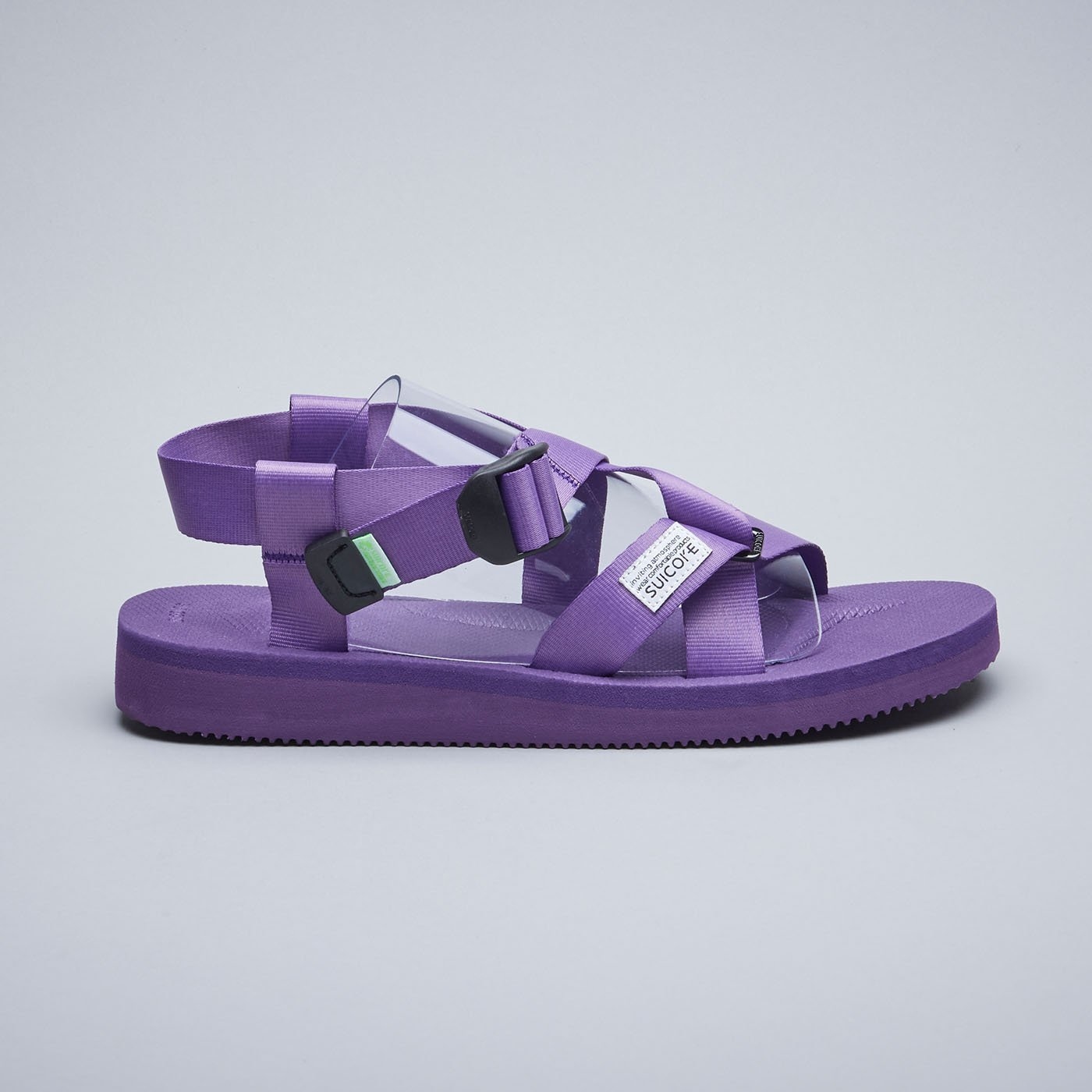 [出清商品售出無退換] SUICOKE CHIN2-CAB 023紫色 羅馬鞋 抗菌內裡 涼鞋 魔鬼氈【SK190232CABPU】