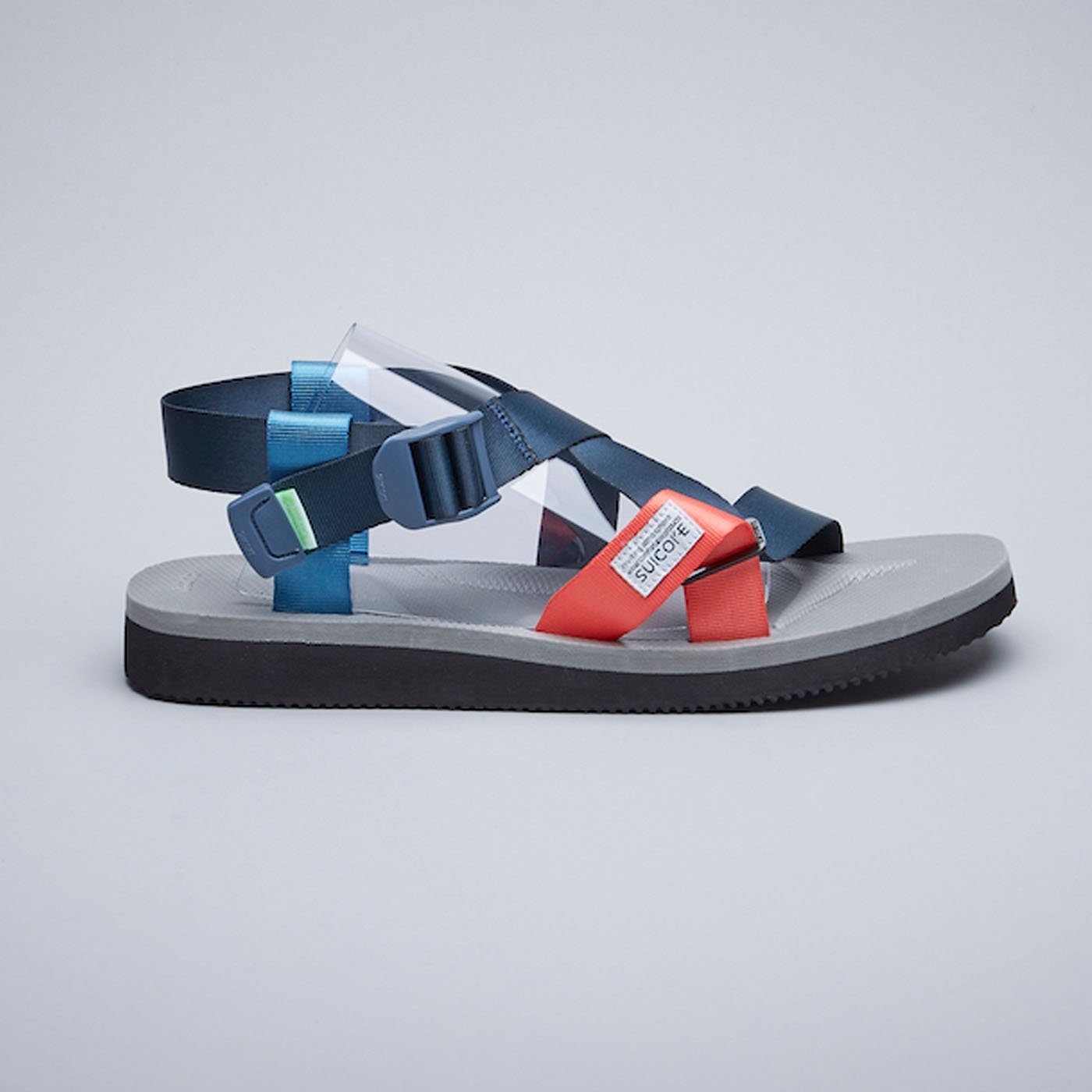 [出清商品售出無退換] SUICOKE CHIN2-CAB 023藍橘 羅馬鞋 抗菌內裡 涼鞋 魔鬼氈【SK190232CABNG】