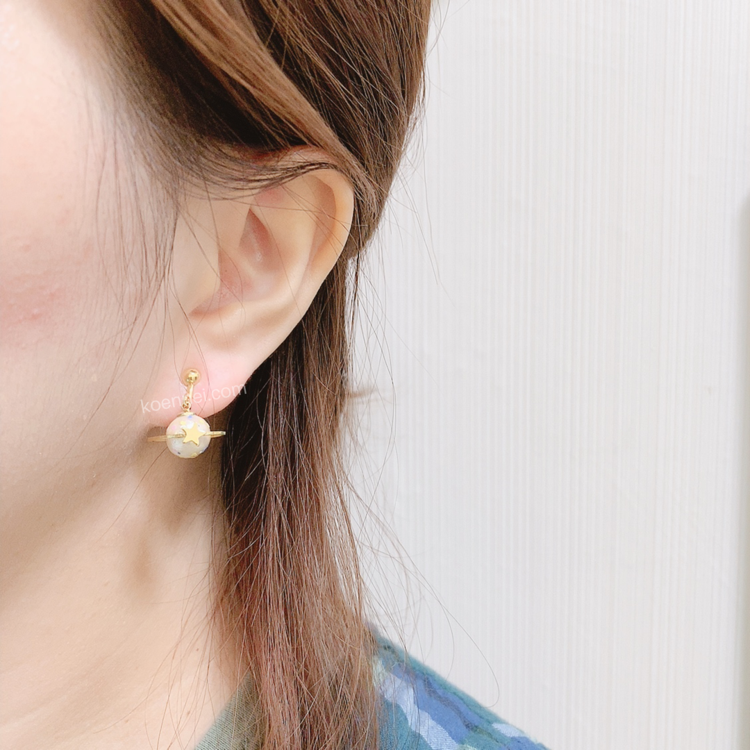 [網站限定優惠]【Gargle】日本棉珠土星耳環