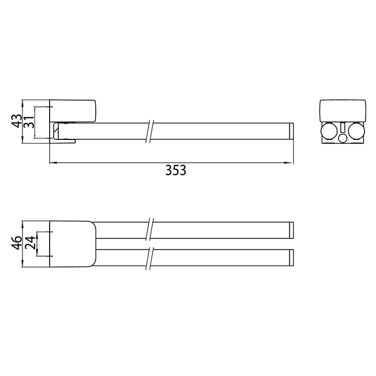 EMCO "Trend" 025000135 350mm Swiveling Towel Holder