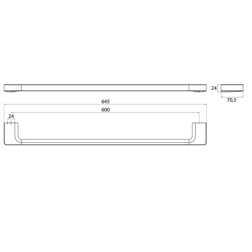 EMCO "Trend" 026000161 600mm Bath Towel Holder *Display Item*