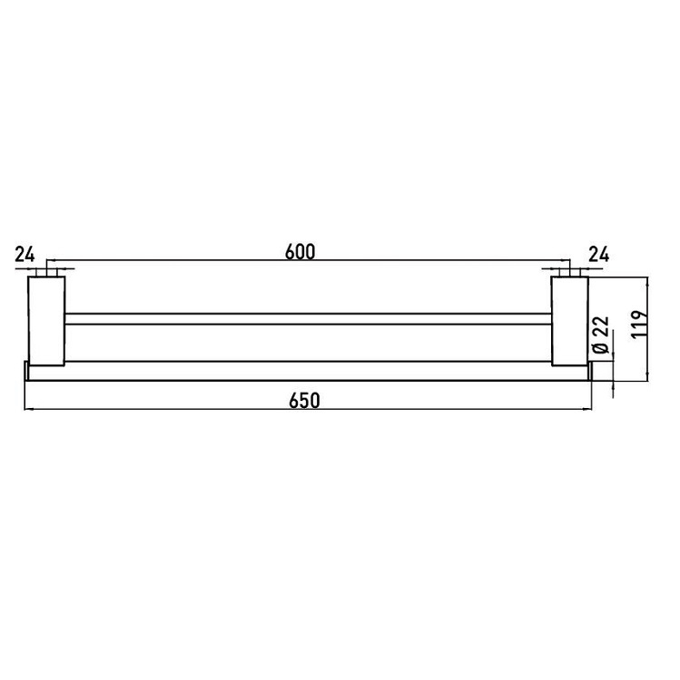 EMCO "System 2" 356100160 600mm Double Towel Holder
