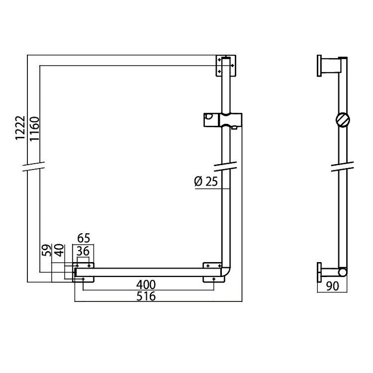 EMCO "System 2" 355100100 Sliding Bar (Left)
