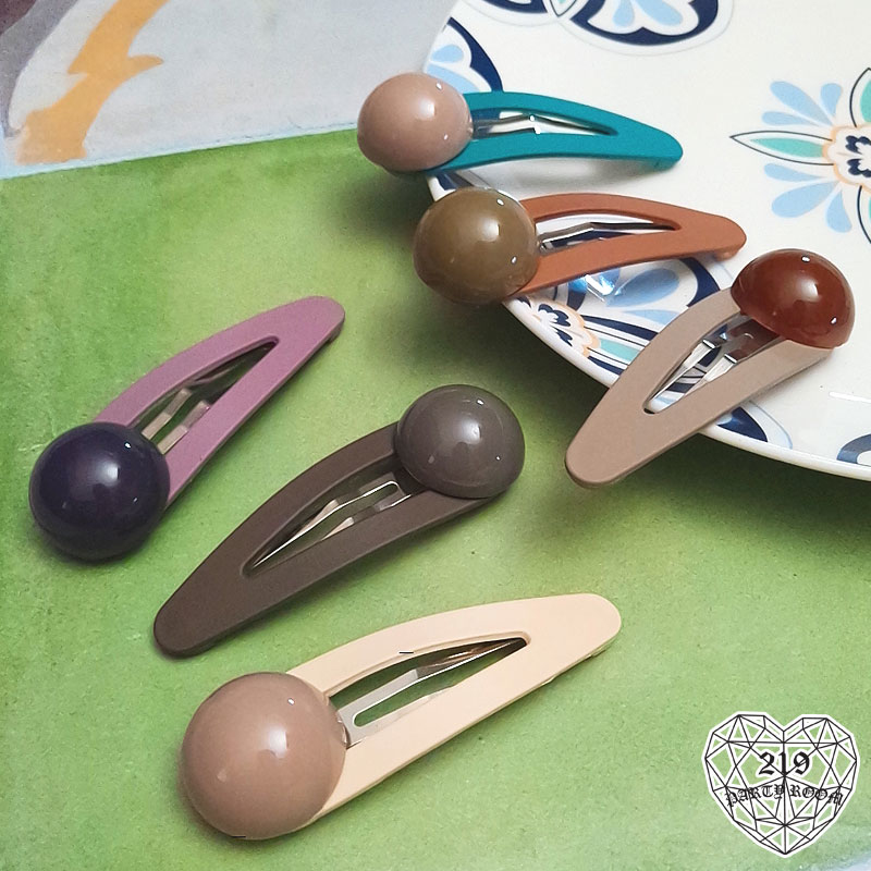 莫蘭迪圓球嗶啵髮夾