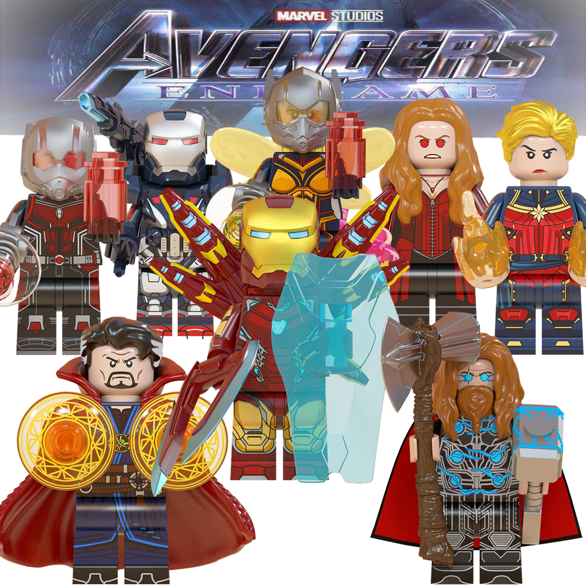 8PCS/Lot Marvel Avengers Super Heroes Custom Minifigs Minifigures Fit Lego W6063
