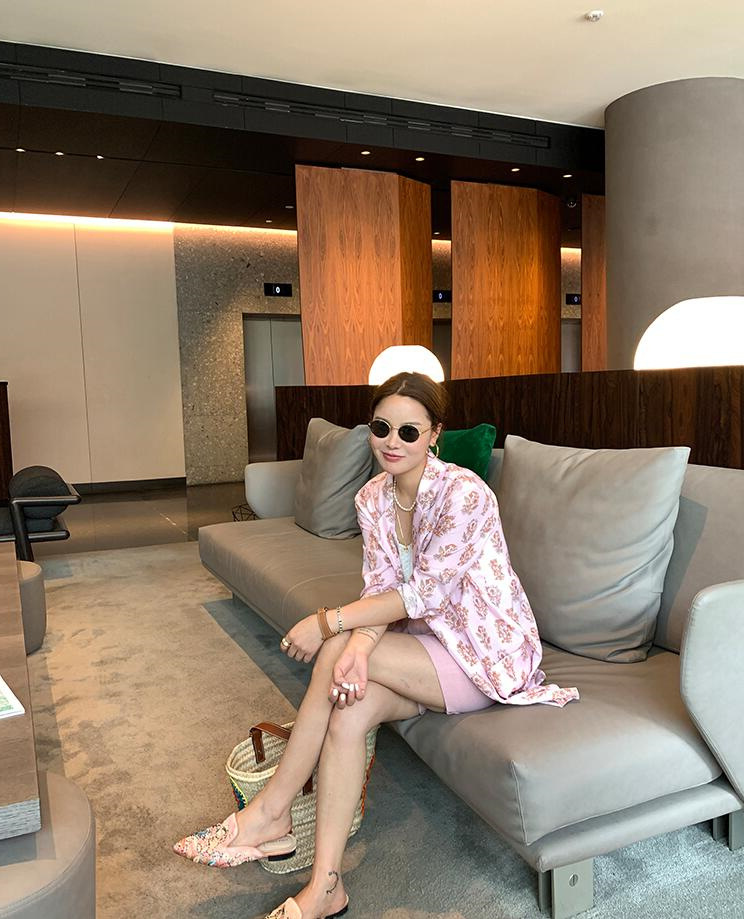 翻領印花 粉色西裝套裝 (可單買) 