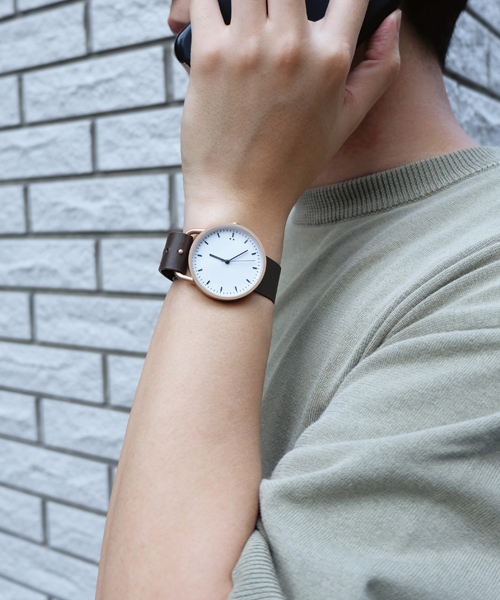 萬年鐘錶 - 10:10 BY NENDO  buckle 003 腰帶系列  玫瑰金色錶框  錶徑36MM