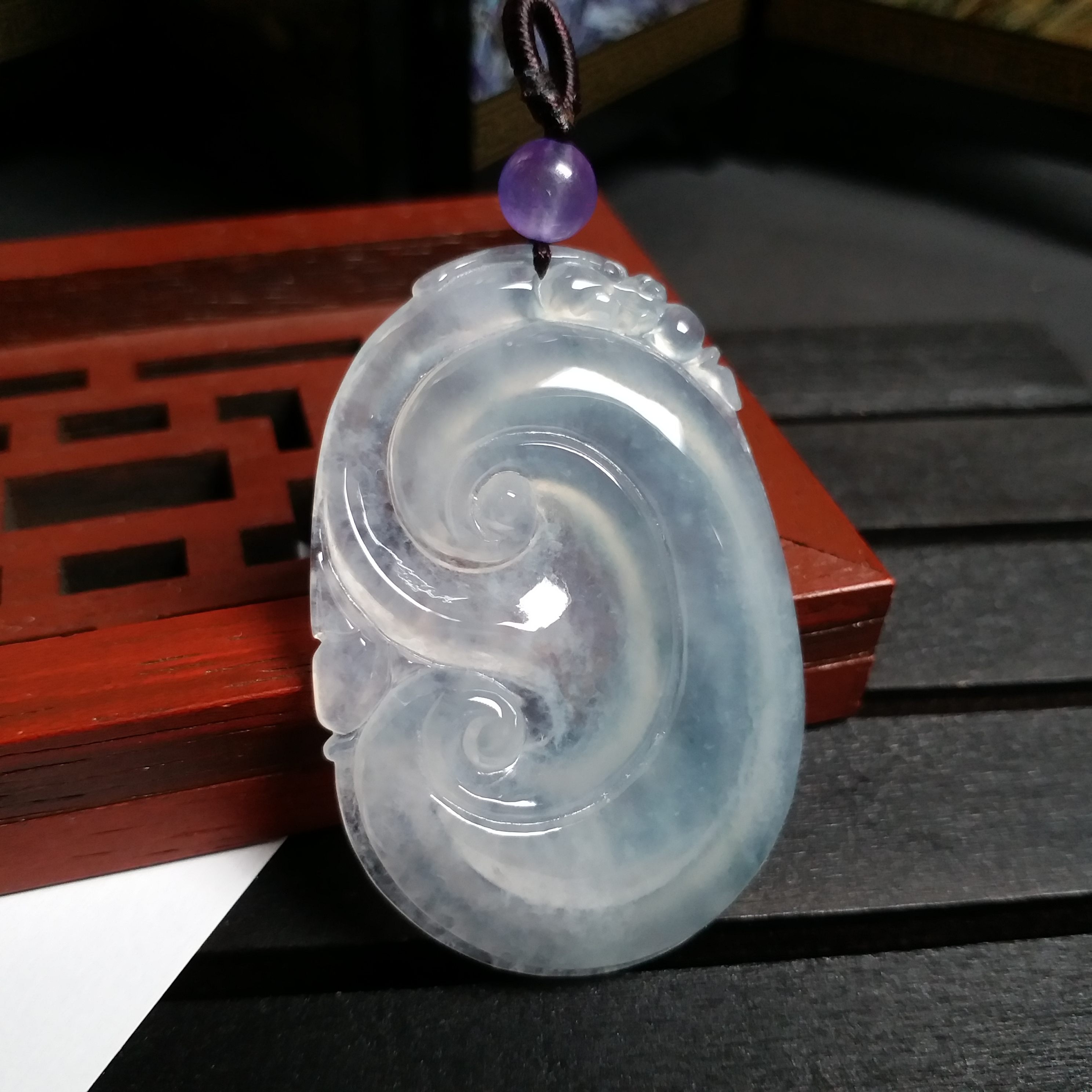 J1526 冰種晴水大如意吊墜