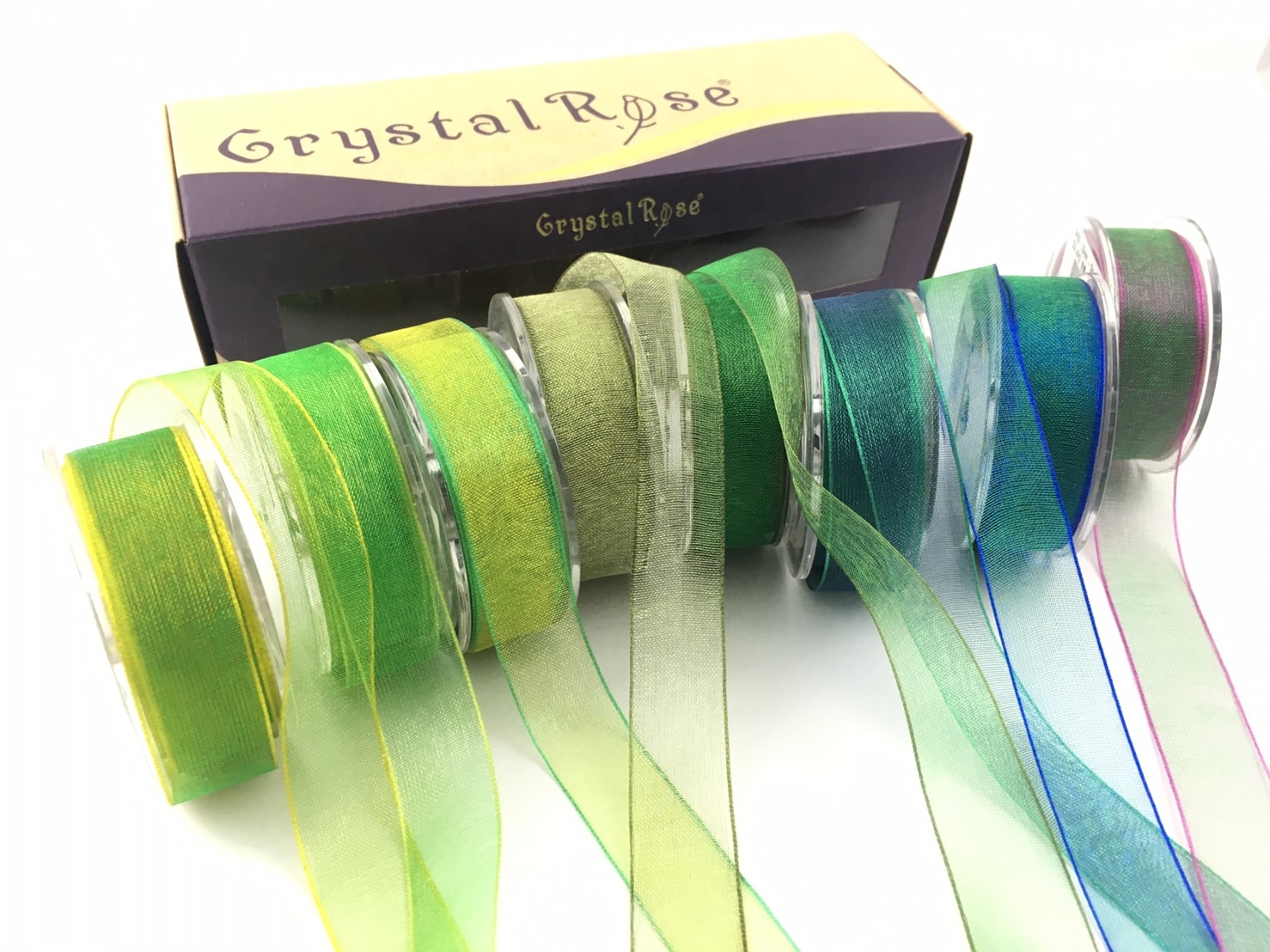 極薄雙色雪紗15mm 8色禮盒/刺繡串珠愛用款_Petals緞帶刺繡/松竹青花