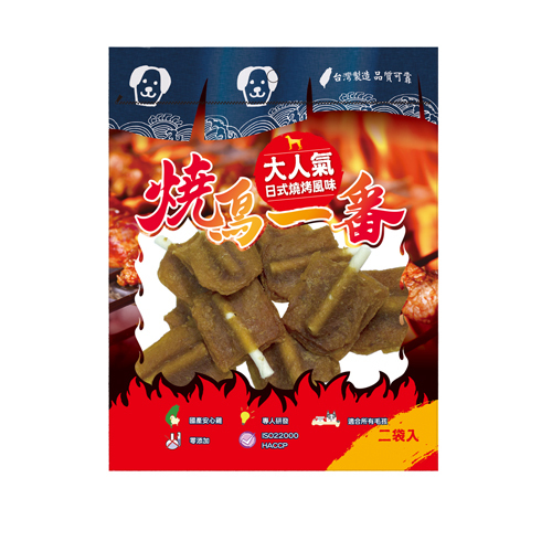 燒鳥一番-日式燒烤食 皮骨方形棒棒糖(HF37)14支 狗零食