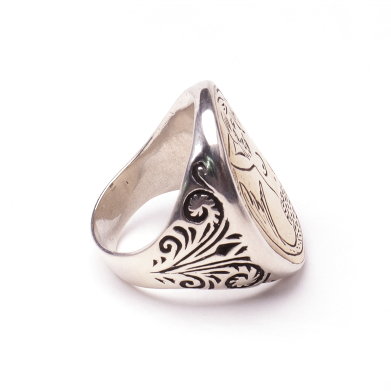 LHN Jewelry Mermaid Signet Ring Sliver & Brass R70