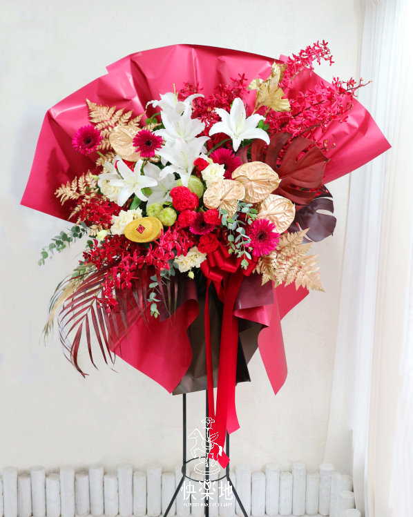 焰紅 I 高架花籃  I 大禮花   SF190901