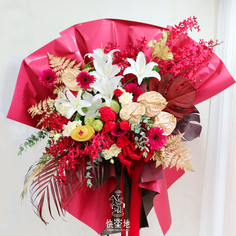 焰紅 I 高架花籃  I 大禮花   SF190901