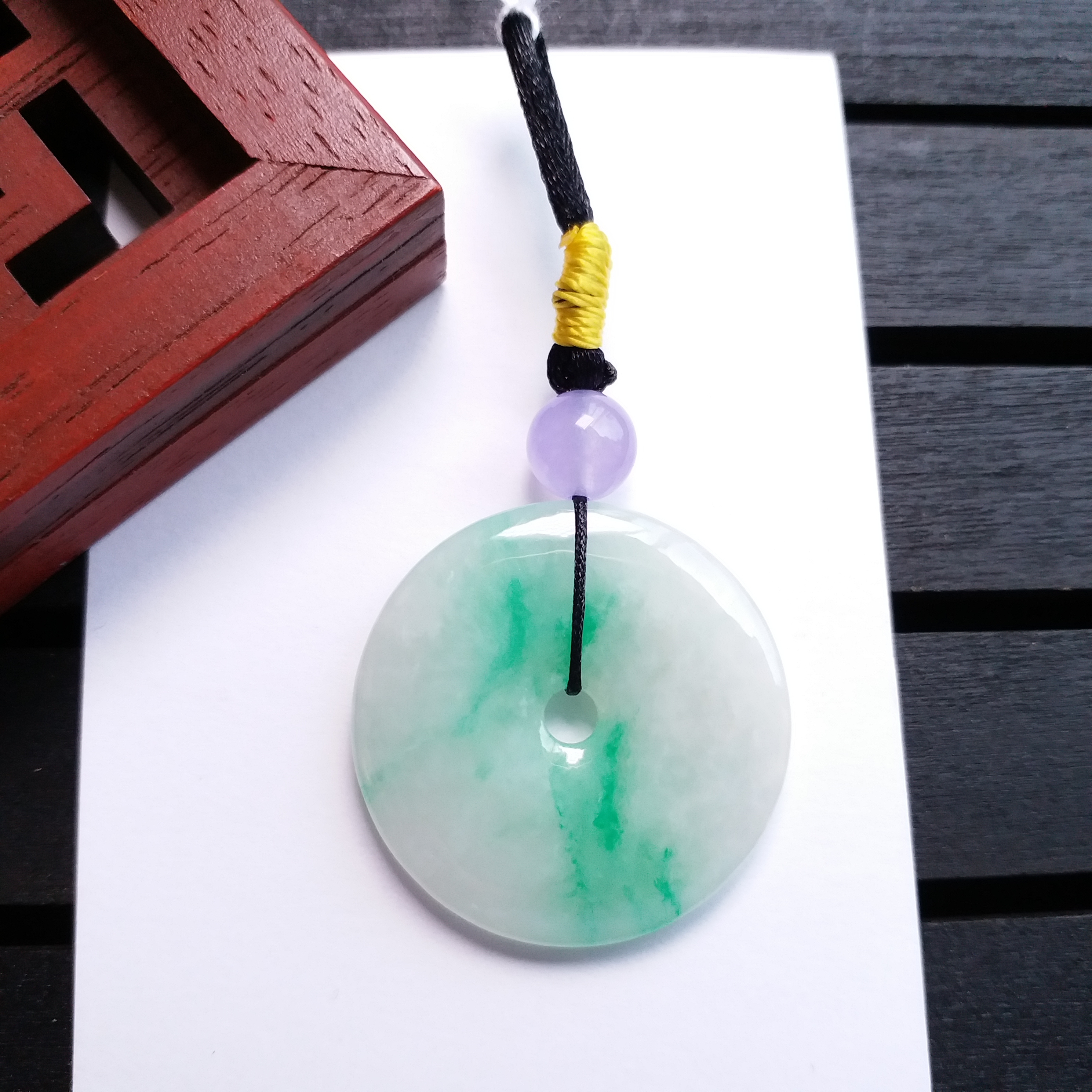 J1530 冰種飄陽綠平安扣 (30.3mm直徑)