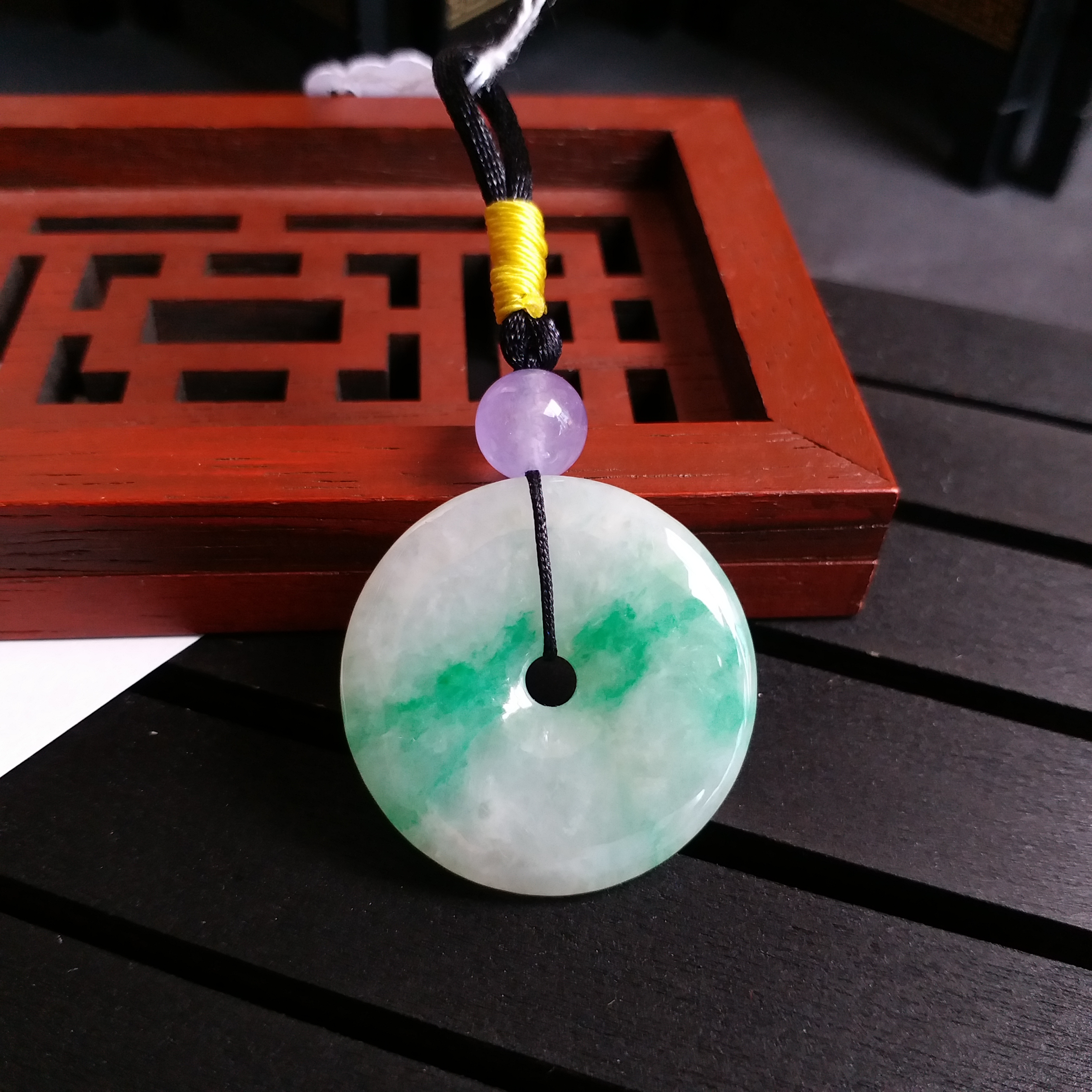 J1531 冰種飄陽綠平安扣 (29.6mm直徑)