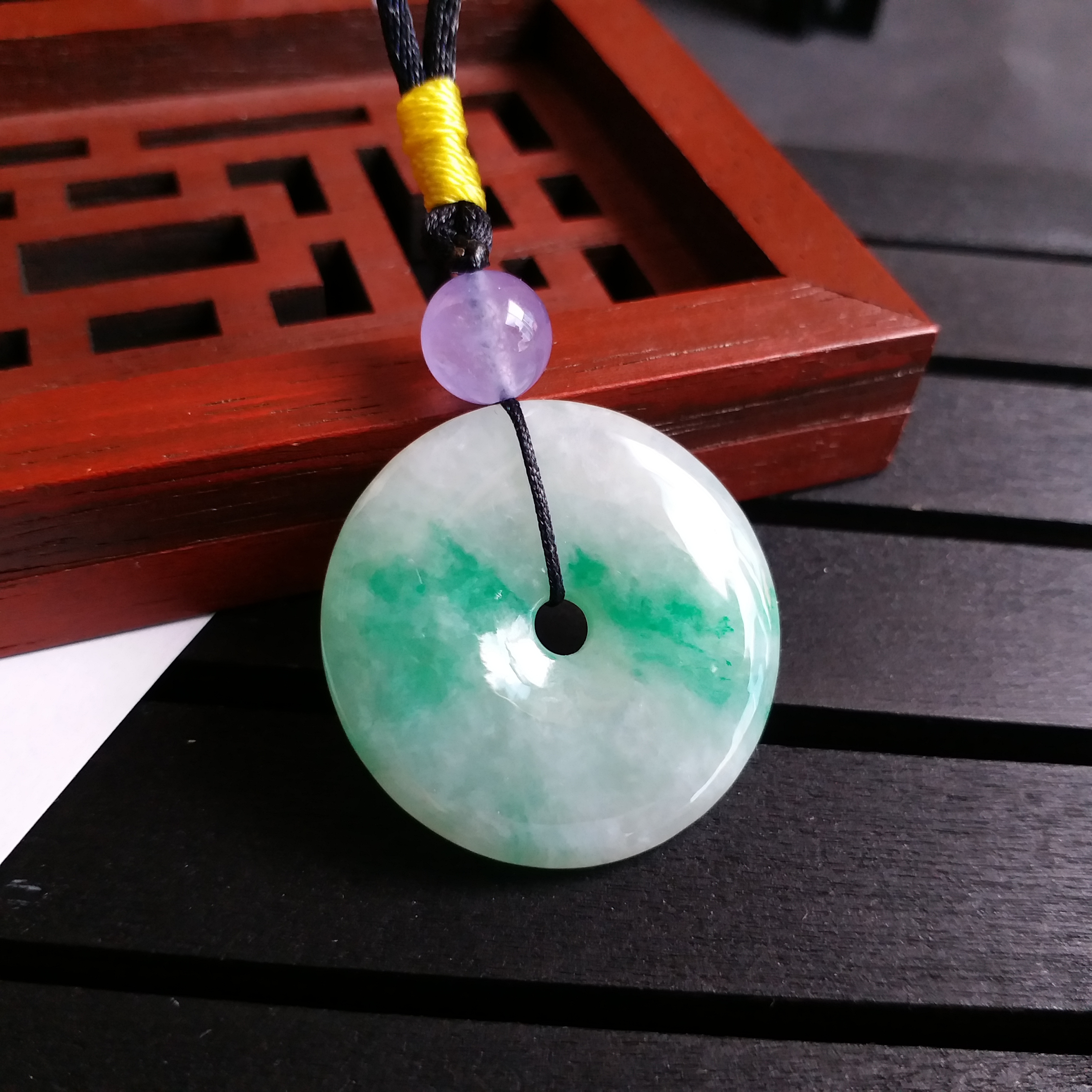 J1531 冰種飄陽綠平安扣 (29.6mm直徑)