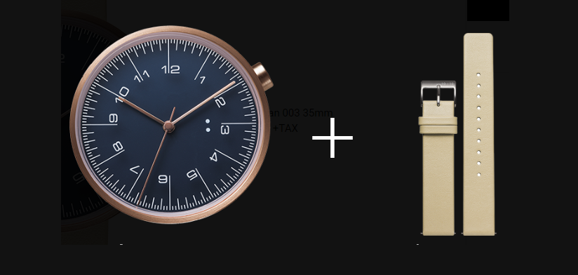 萬年鐘錶 - 10:10 BY NENDO  draftsman 003 策畫者系列  玫瑰金框/米白皮  錶徑35MM