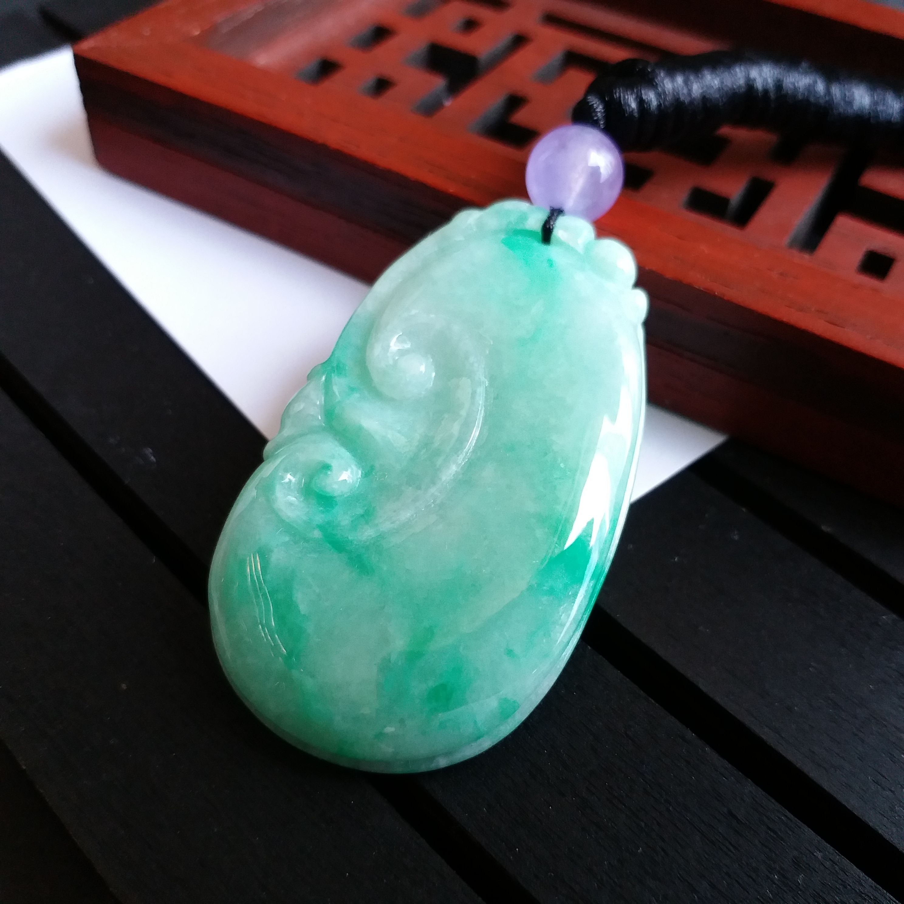 J1543 冰陽綠大如意吊墜