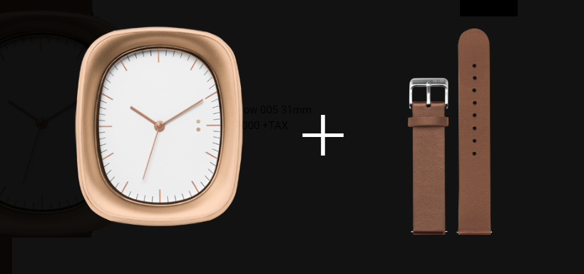 萬年鐘錶 - 10:10 BY NENDO  Window 005 機窗系列  玫瑰金框/淺咖啡皮  錶徑31MM