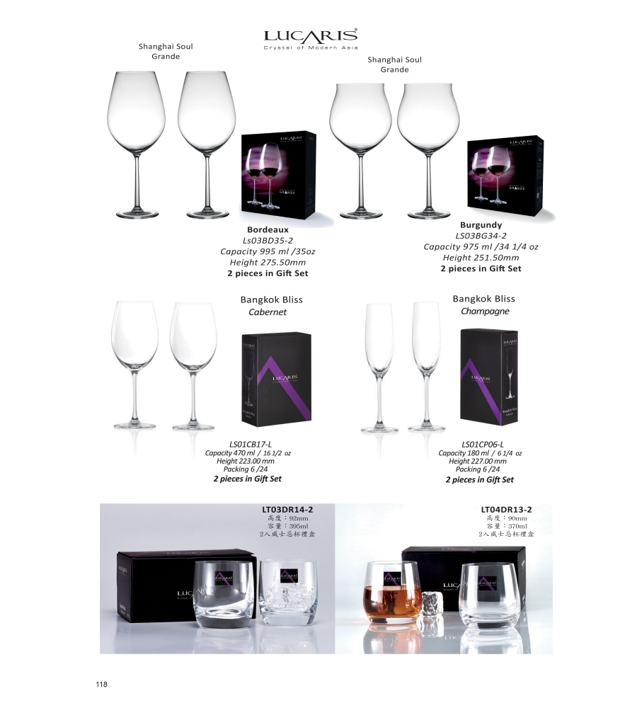 Lucaris 曼谷系列香檳酒杯180cc(2入方型禮盒組)/1組