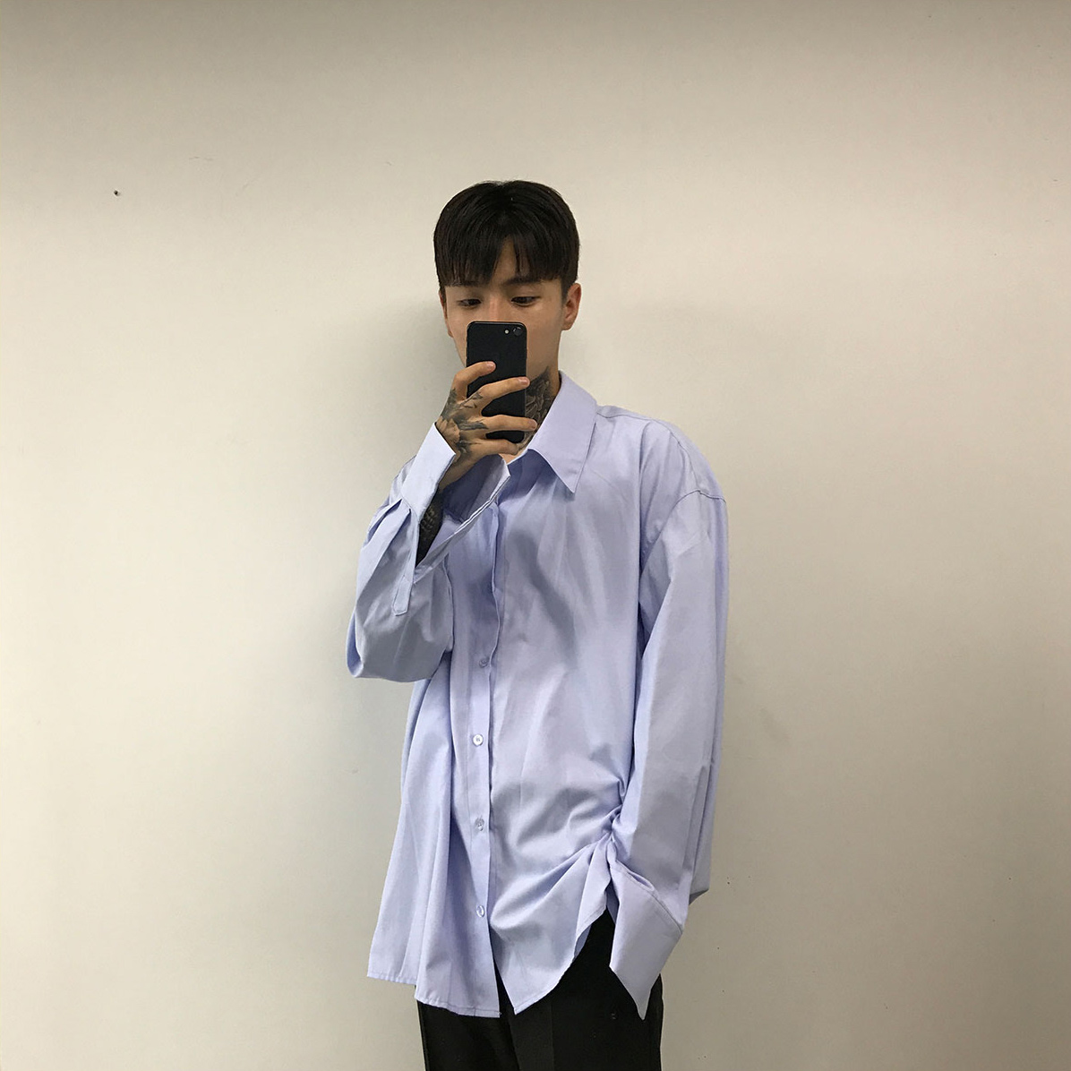 休閒款百搭襯衫 / 藍M / 不提供退換貨