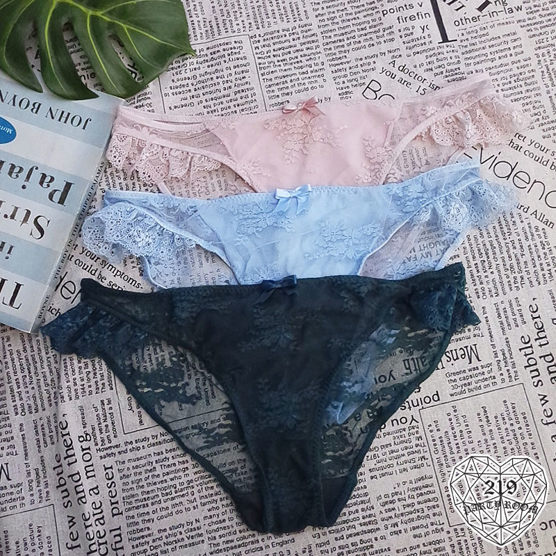 F-日單蕾絲荷葉邊透膚內褲