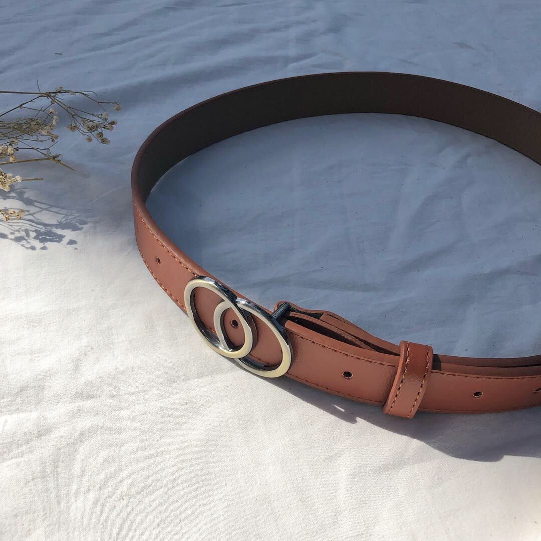 韓國雙圓皮帶/兩色