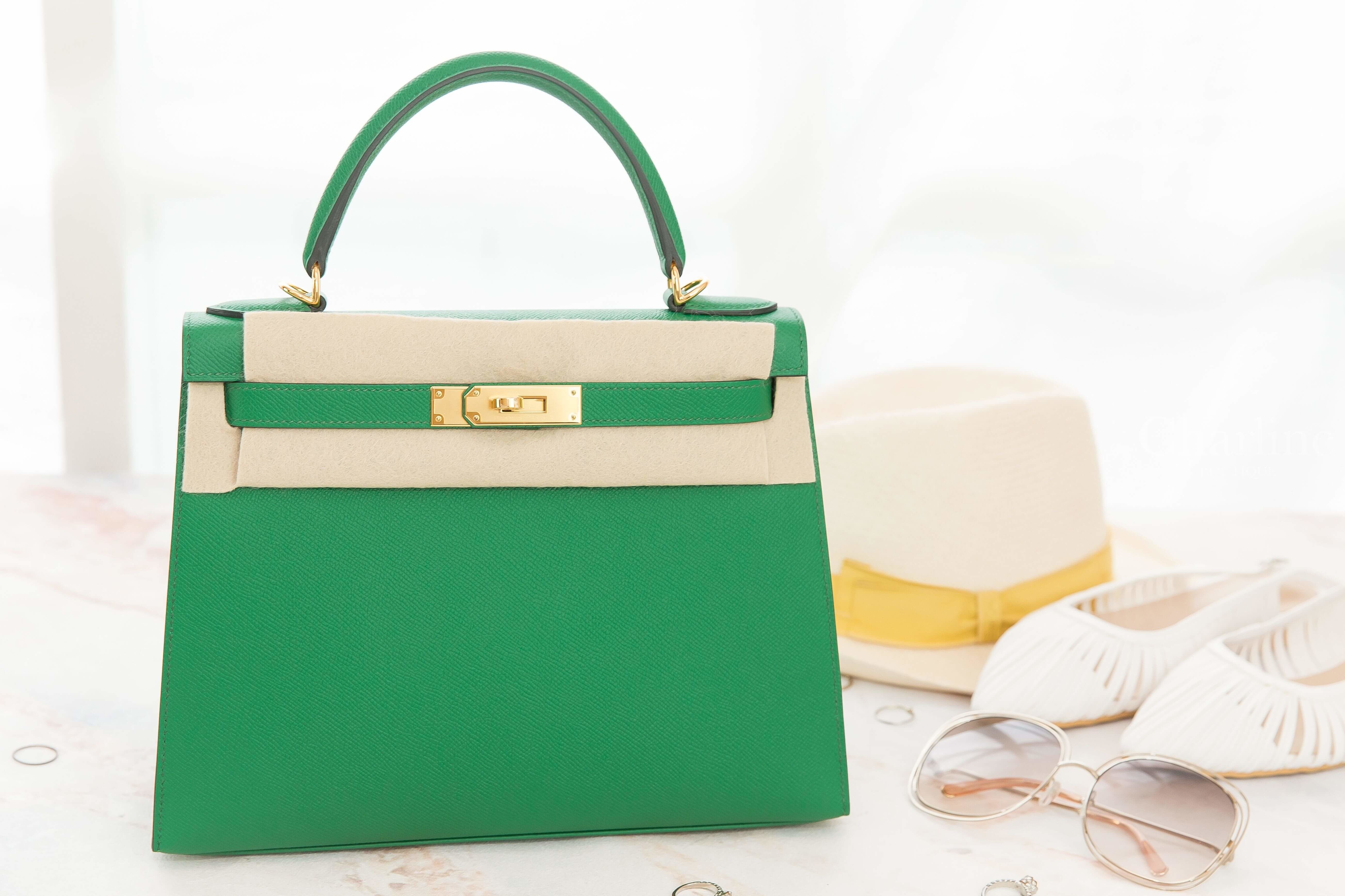 Hermès Kelly 28cm 1L Cactus Epsom 仙人掌綠金釦凱莉包